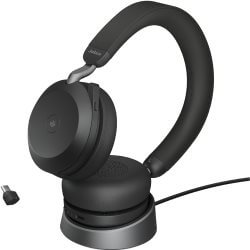 Casque Evolve2 75 USB-C + socle de charge MS noir